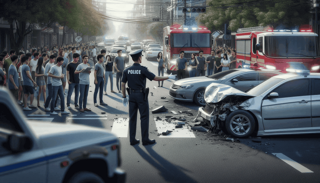 “Driver speaking with Nevada police officer after a car accident, providing basic information without admitting fault.”