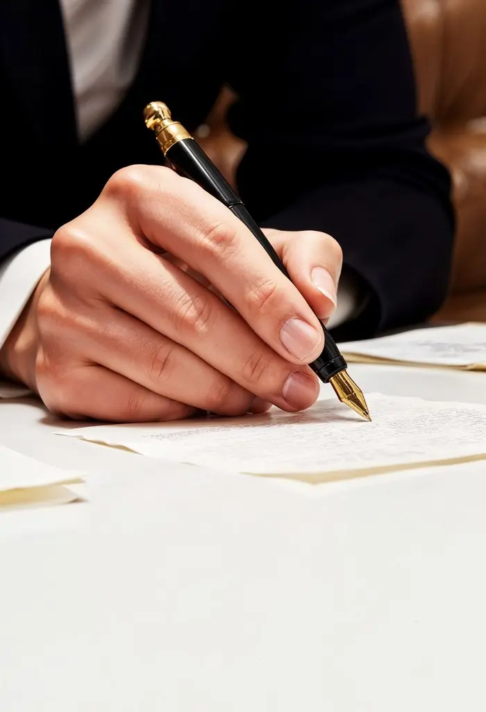 Professional lawyer in suit reviewing case files, symbolizing dedication to personal injury law.