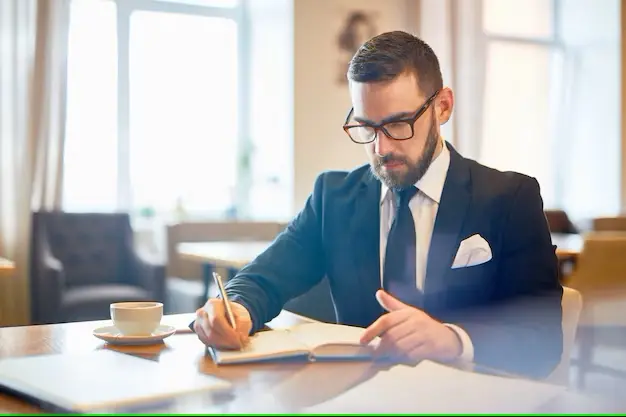 Professional law firm office interior with scales of justice, symbolizing injury law and client rights protection.