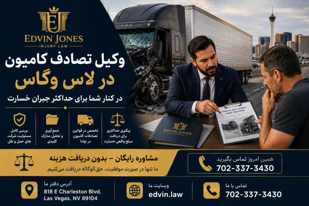 وکیل تصادف کامیون در لاس وگاس در حال بررسی پرونده تصادف تریلر سنگین